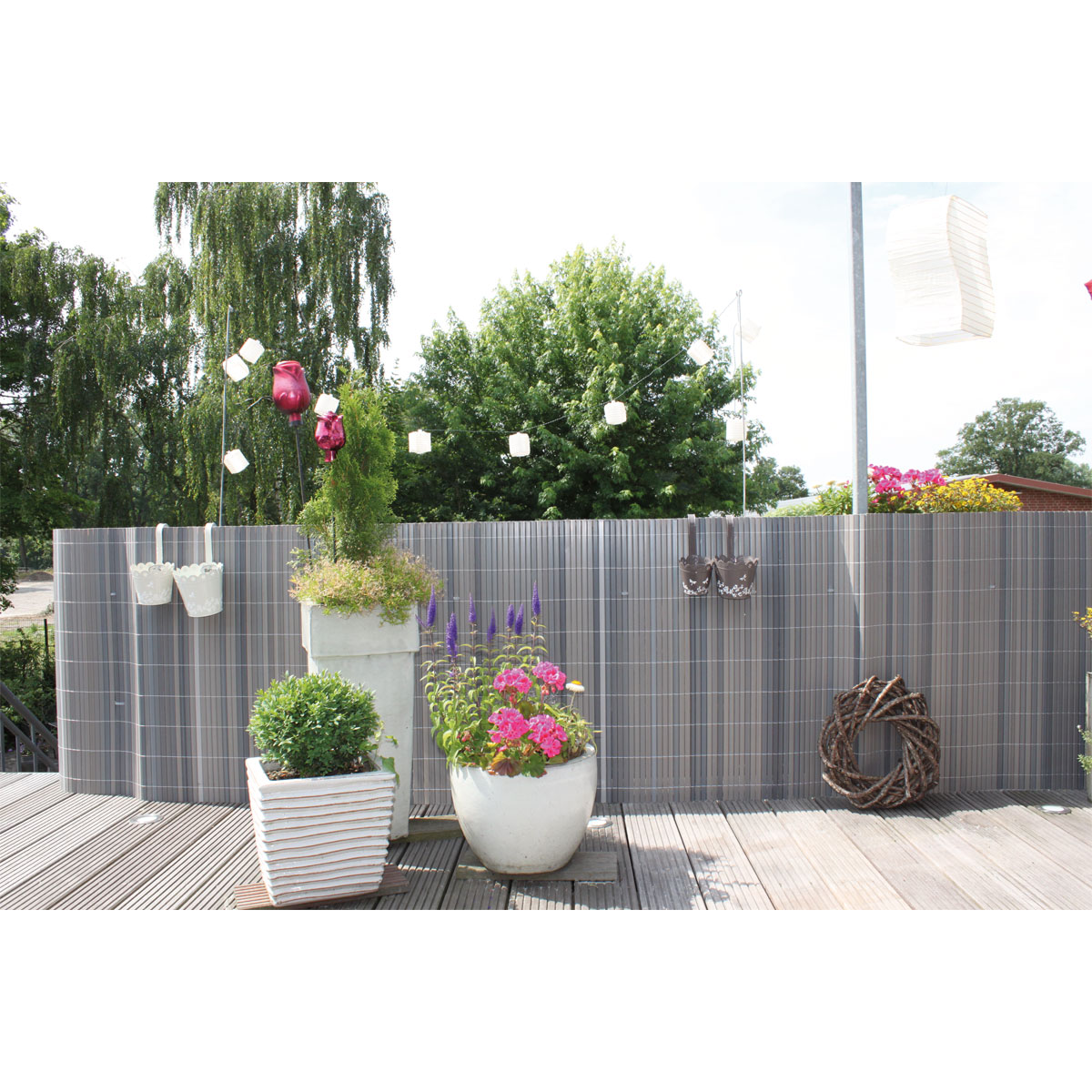 Sichtschutz Rügen lärche-grau 180 x 300 cm Bild 4