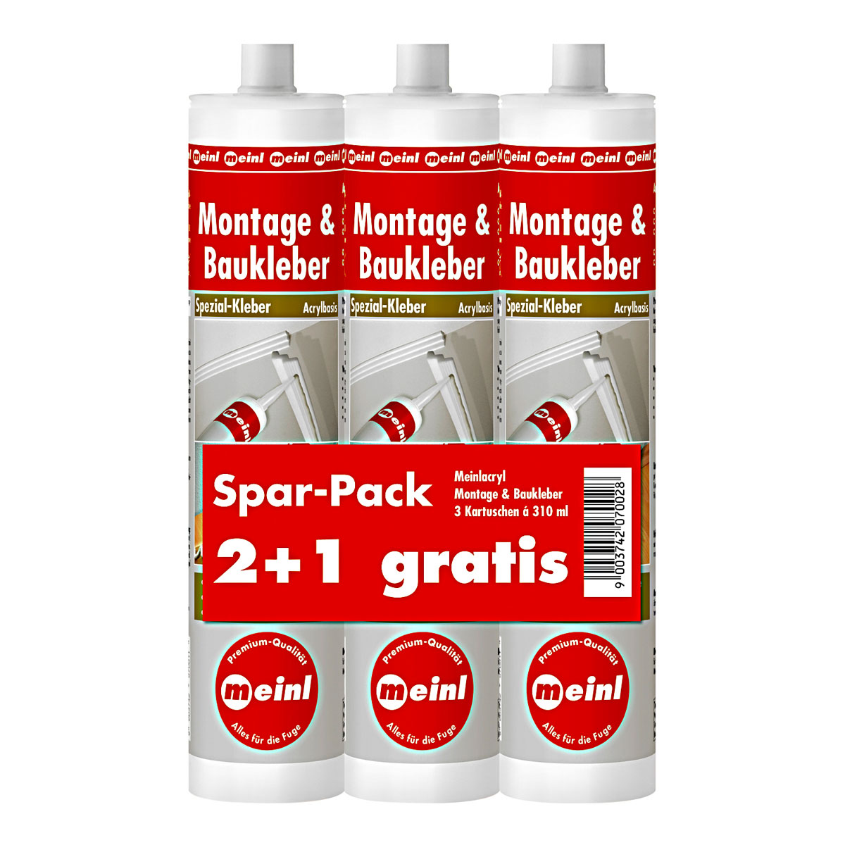 Montage und Baukleber Spar-Pack 2+1 Gratis 3 x 310 ml