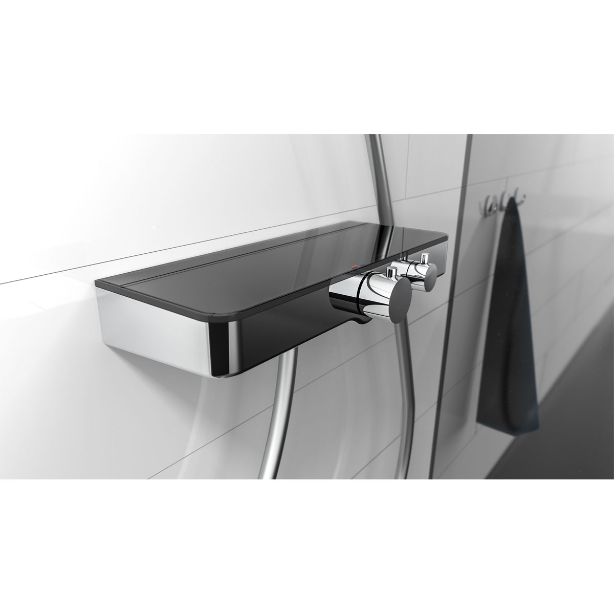 Thermostat Duscharmatur Ocean chrom/Anthrazit mit Ablage Bild 2