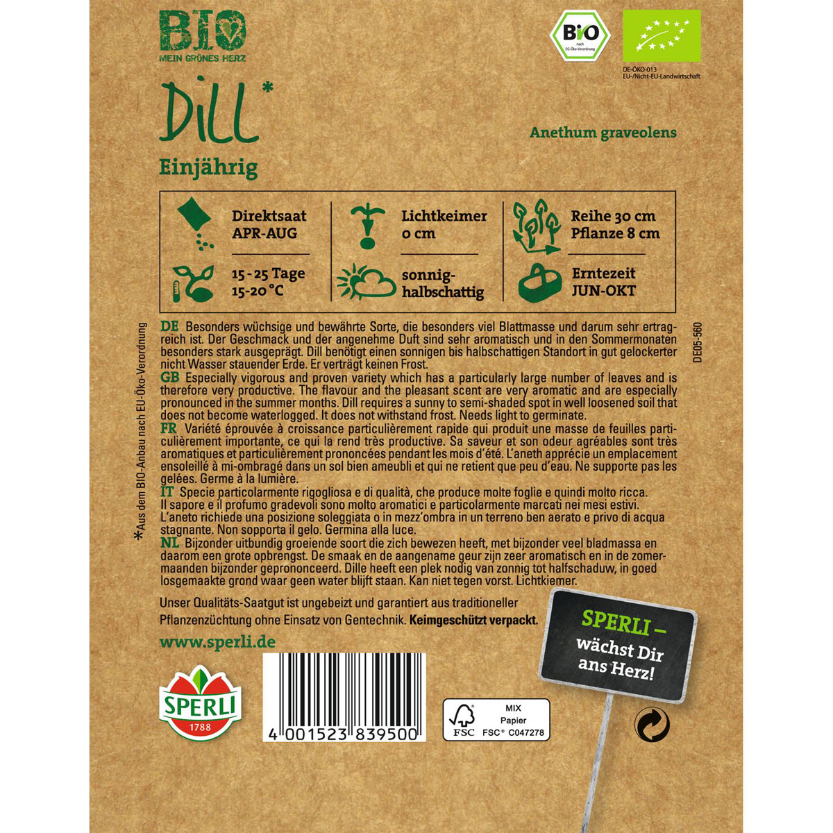 Bio-Kräuter Dill 100 cm Bild 2