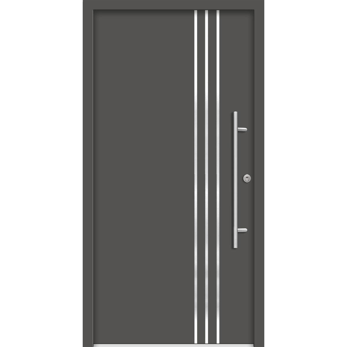 SplenDoor  Premium-Haustür Passivedoor Kalmar RC2 energiesparend einbruchsicher anthrazit 100 x 210 cm rechts Bild 1