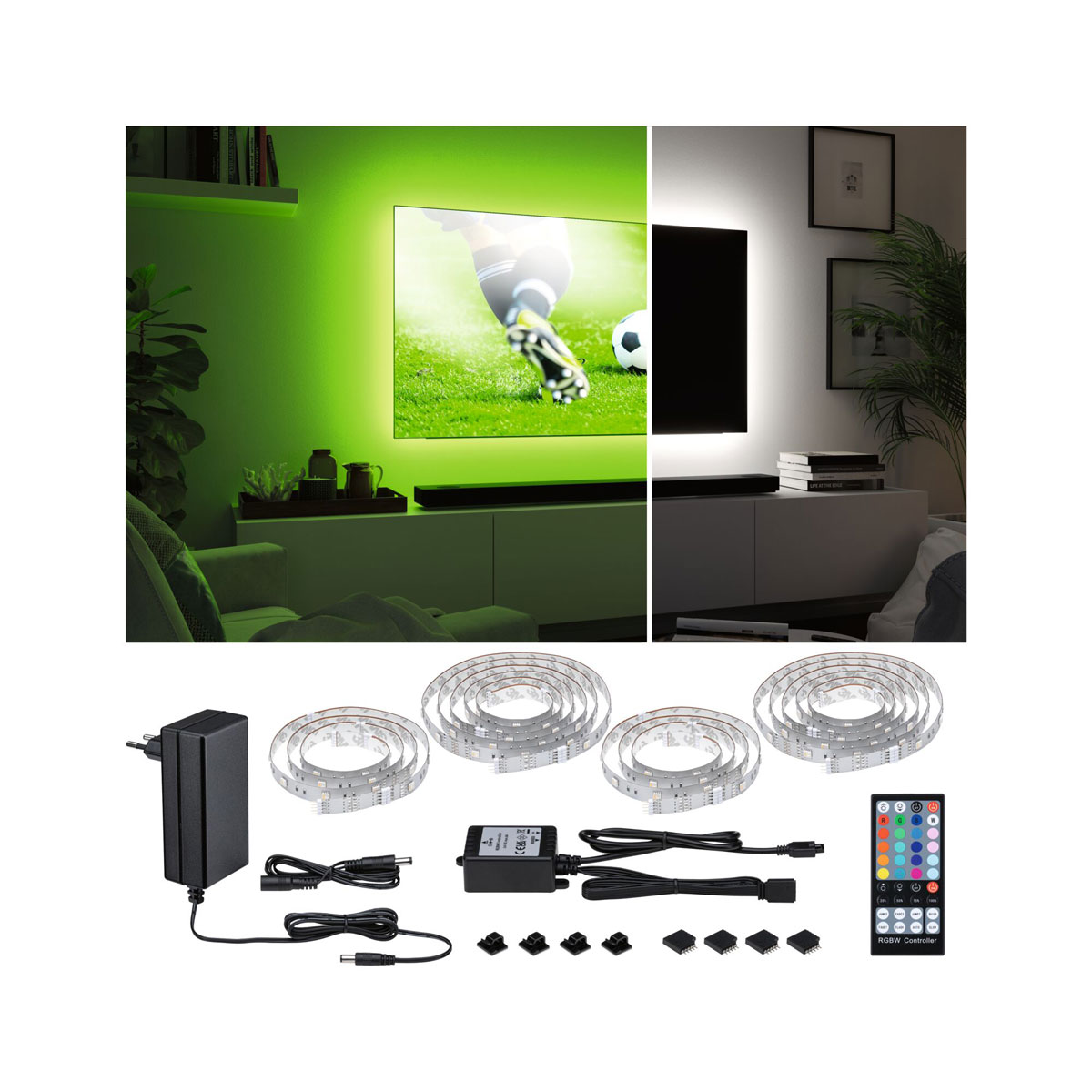Paulmann  LED-TV-Basisset MaxLED 250 75 Zoll 5,1 m 25,5 Watt inkl Farbwechselfunktion