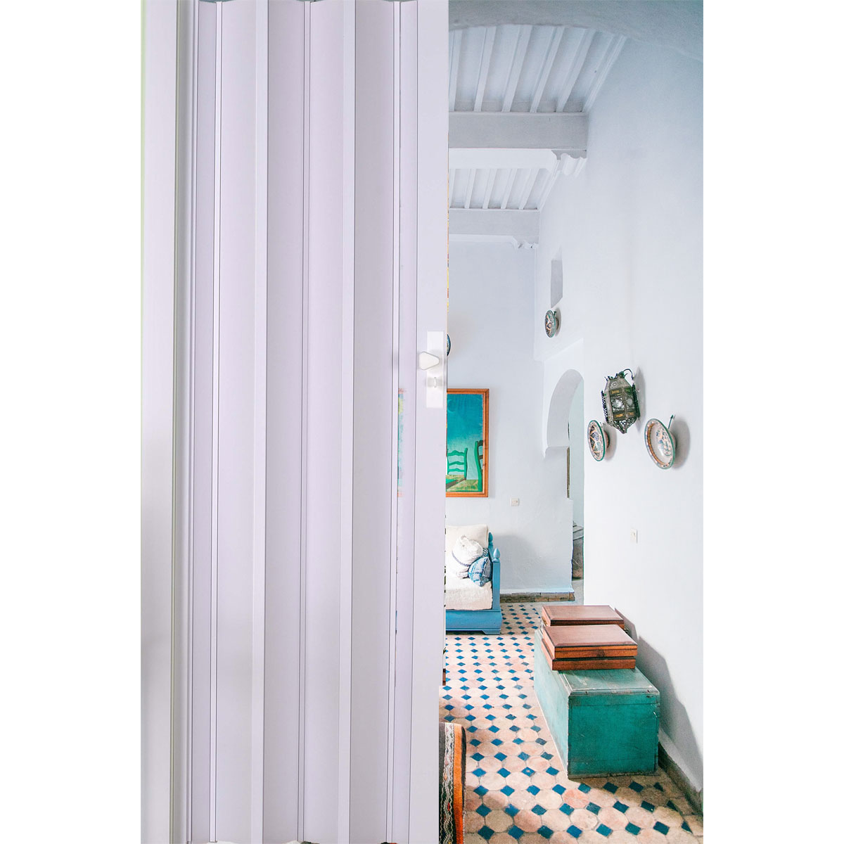 FORTE Kunststoff-Falttür Luciana B 88,5 x H 202 cm weiß Bild 5