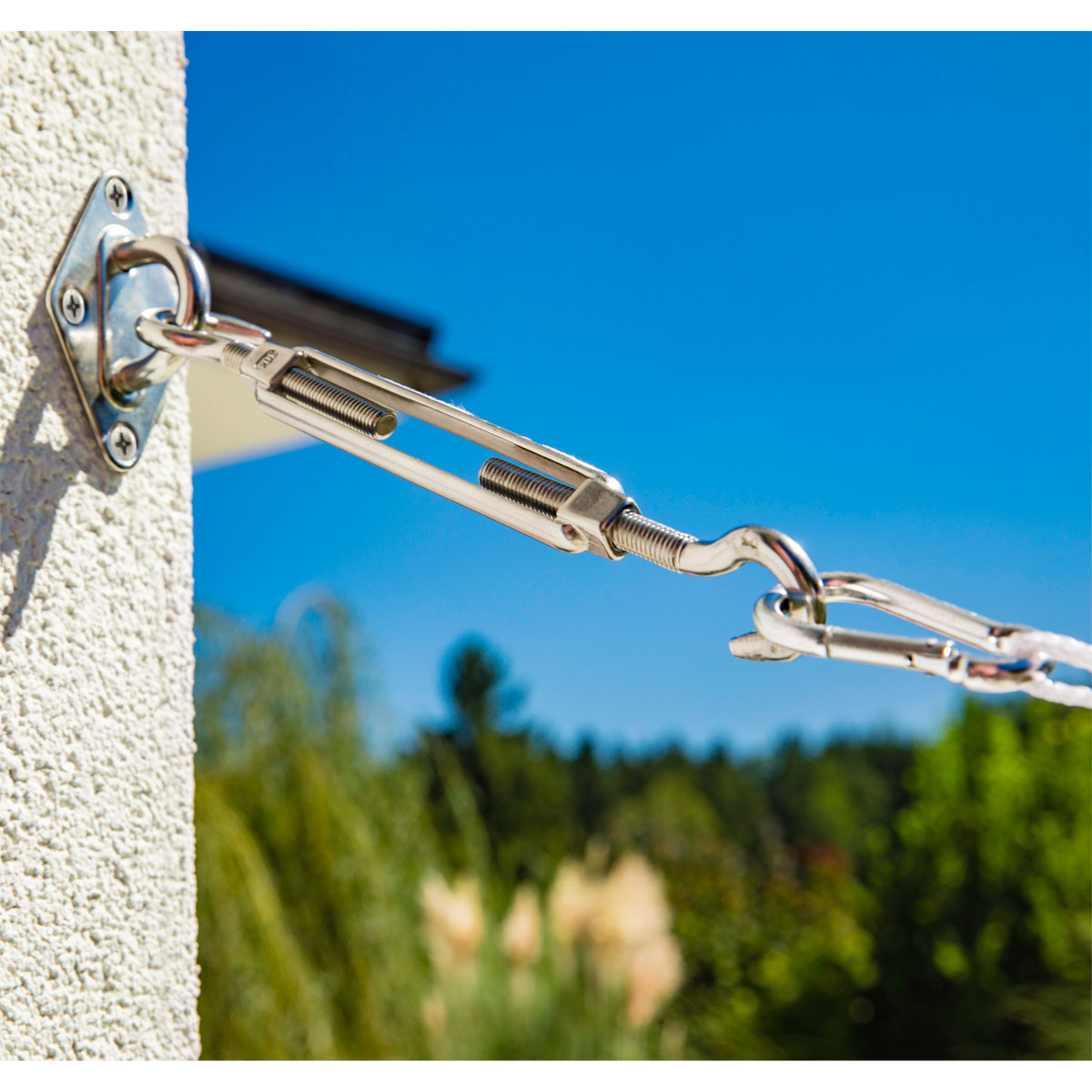 Windhager Befestigungsset für Sonnensegel 2 x Spannanker 2 x Karabinerhaken 4 x Halteösen Edelstahl Bild 3