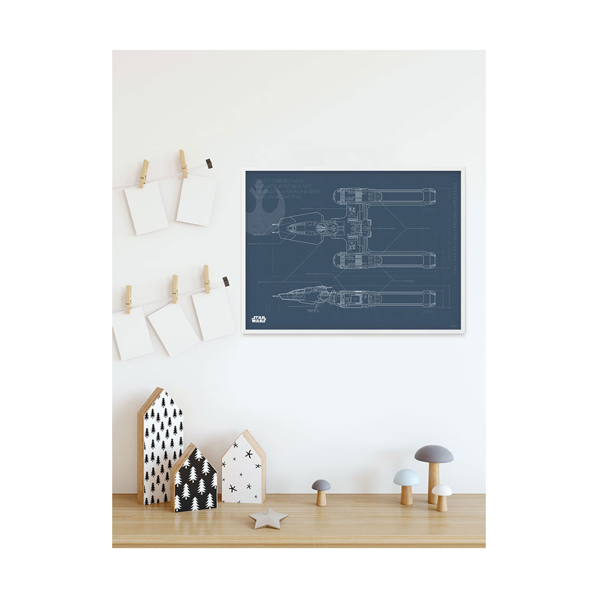 Komar  Wandbild Star Wars EP9 Blueprint Y-Wing 40x30 cm Bild 5