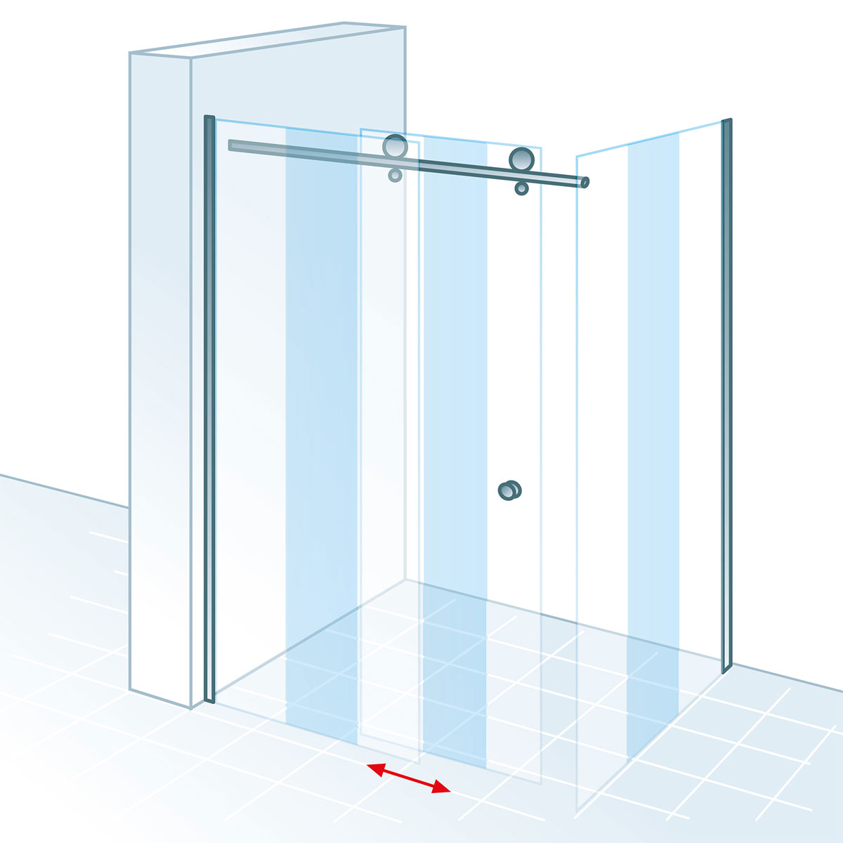 Schulte Gleittür MasterClass inkl Seitenwand Festteil links Seitenwand rechts 120 x 90 cm Bild 3