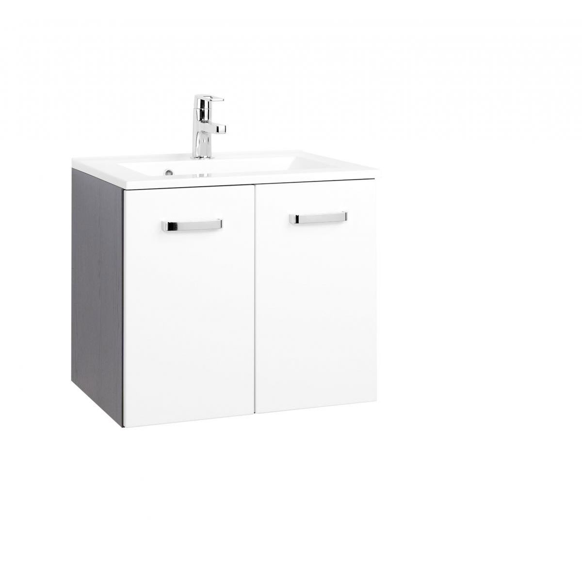 HELD Waschtisch 60 graphtigrau-weiß Hochglanz 2 Türen