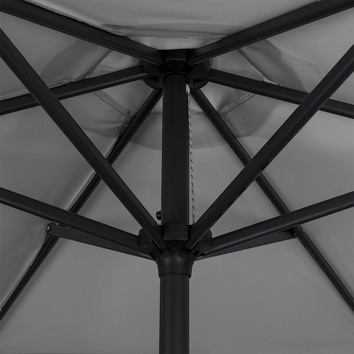 Doppler Kurbelschirm Basic Lift Neo 180 180 cm 6-teilig mit Höhenverstellung anthrazit Bild 7