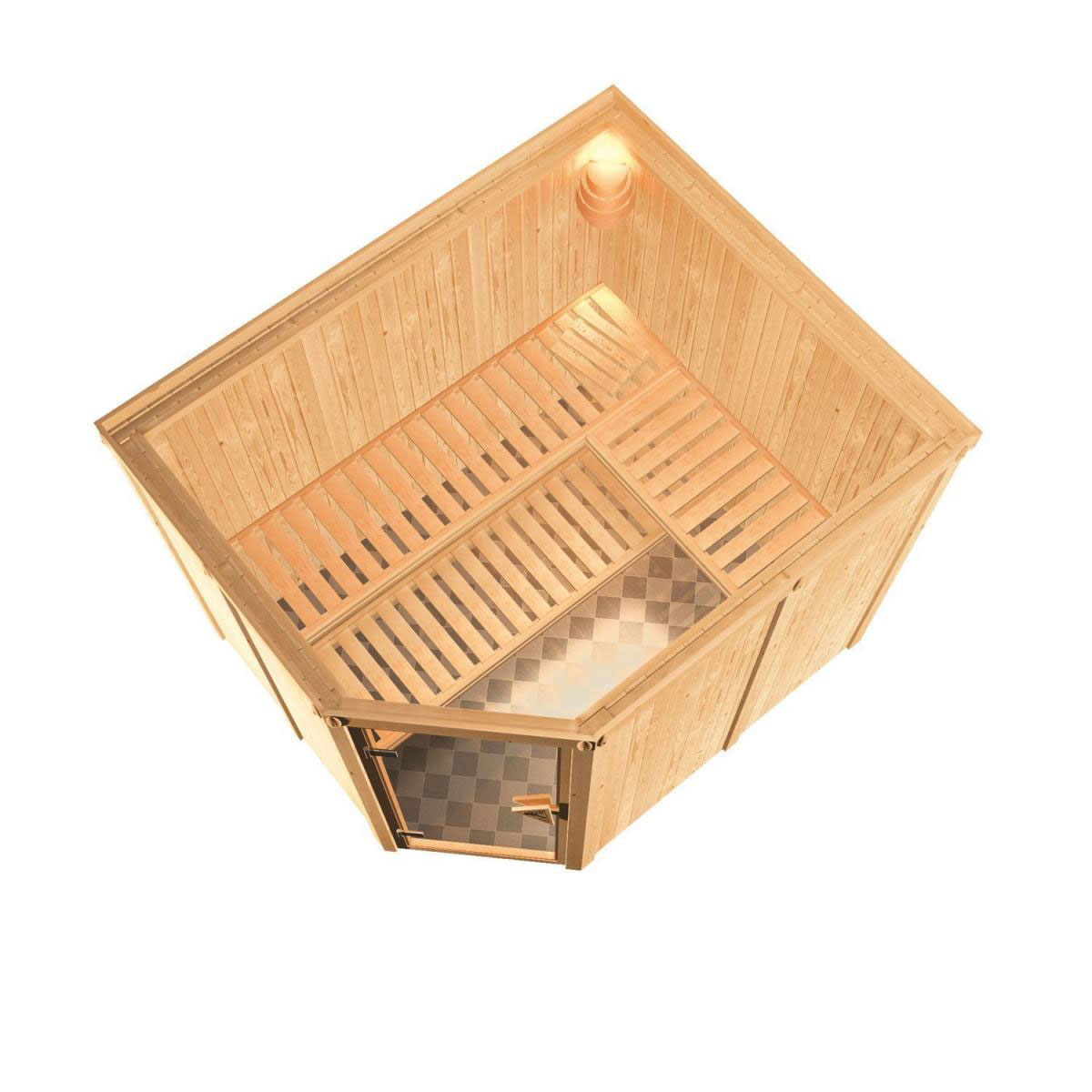 Karibu Systemsauna Malin 68 mm ohne Ofen ohne Dachkranz Bild 3