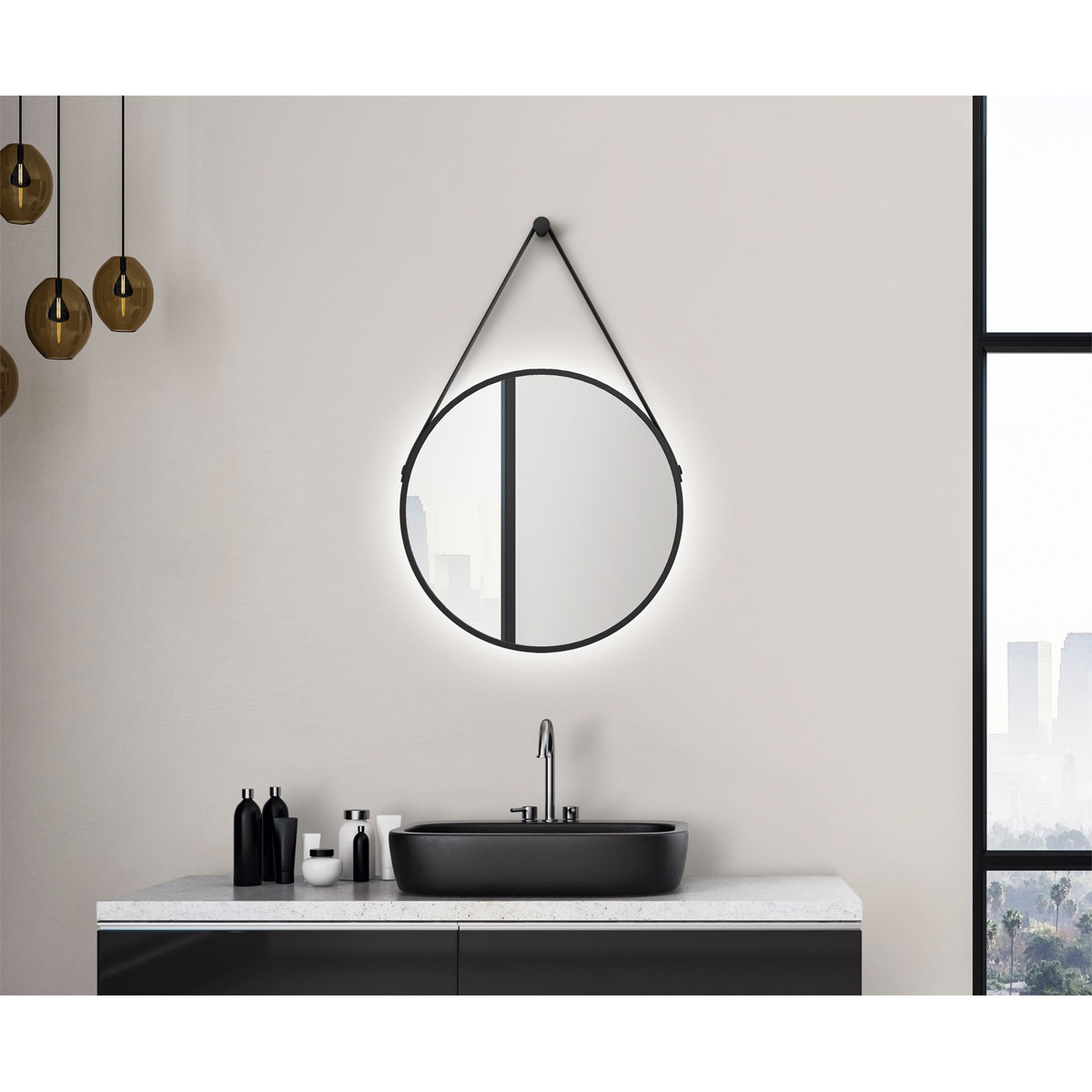 DSK  Design LED Lichtspiegel Silver Barbier Dm 50 cm Bild 3