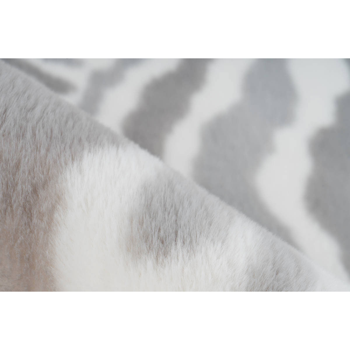 Hochflorteppich Rabbit Animal 400 160 x 230 cm grau/weiß Bild 3