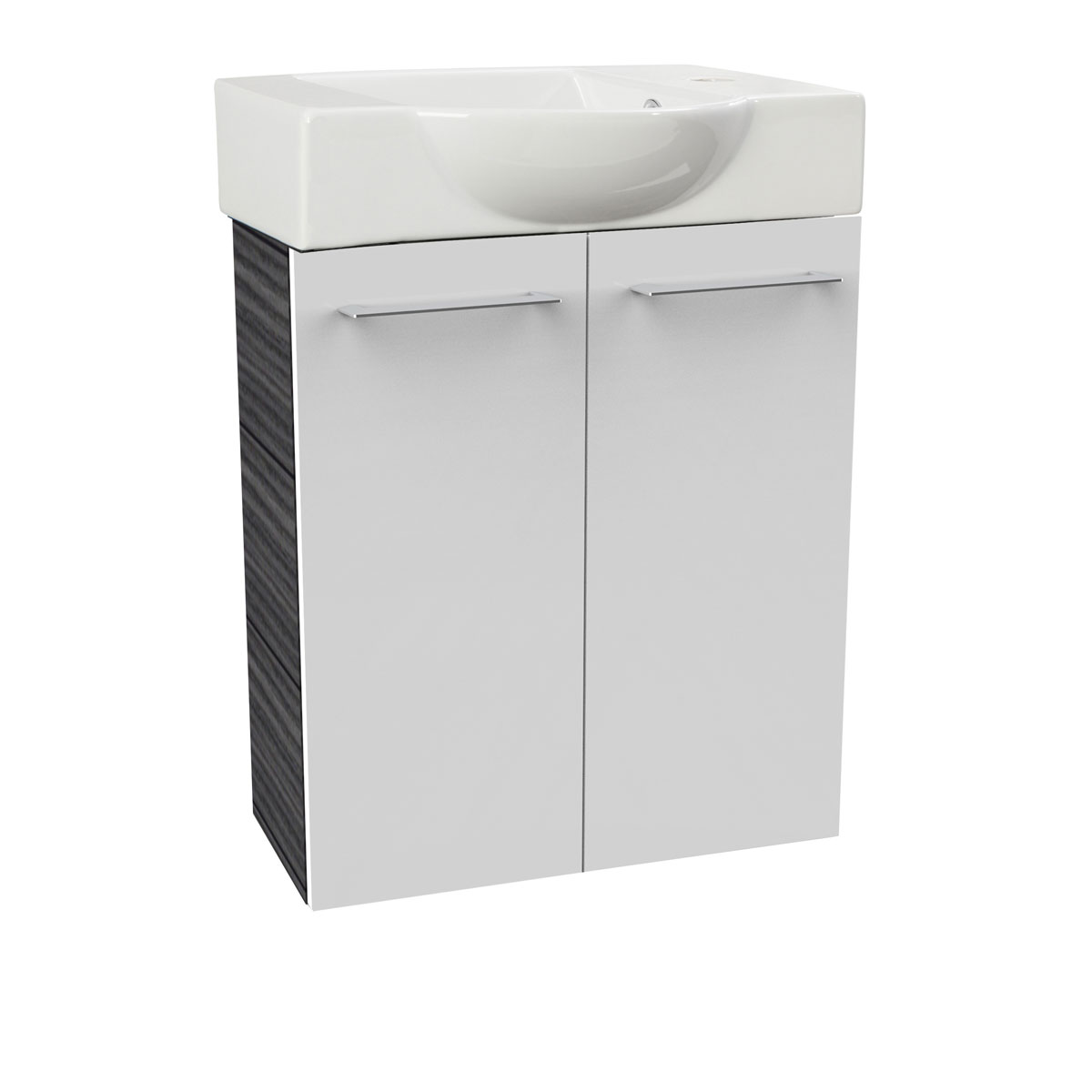 Fackelmann  Gäste-WC Waschtischunterschrank SBC 520 x 600 x 243 mm DarkOak/Weiß Bild 3