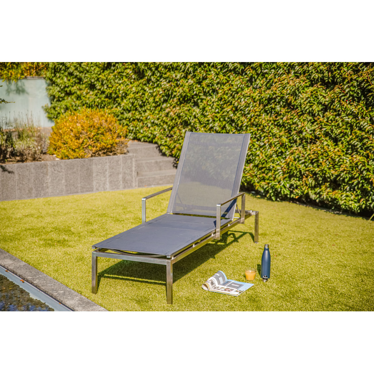 Greemotion Testrut Gartenliege Klappliege  Sydney inkl Armlehne mit HPL-Auflage Bild 1