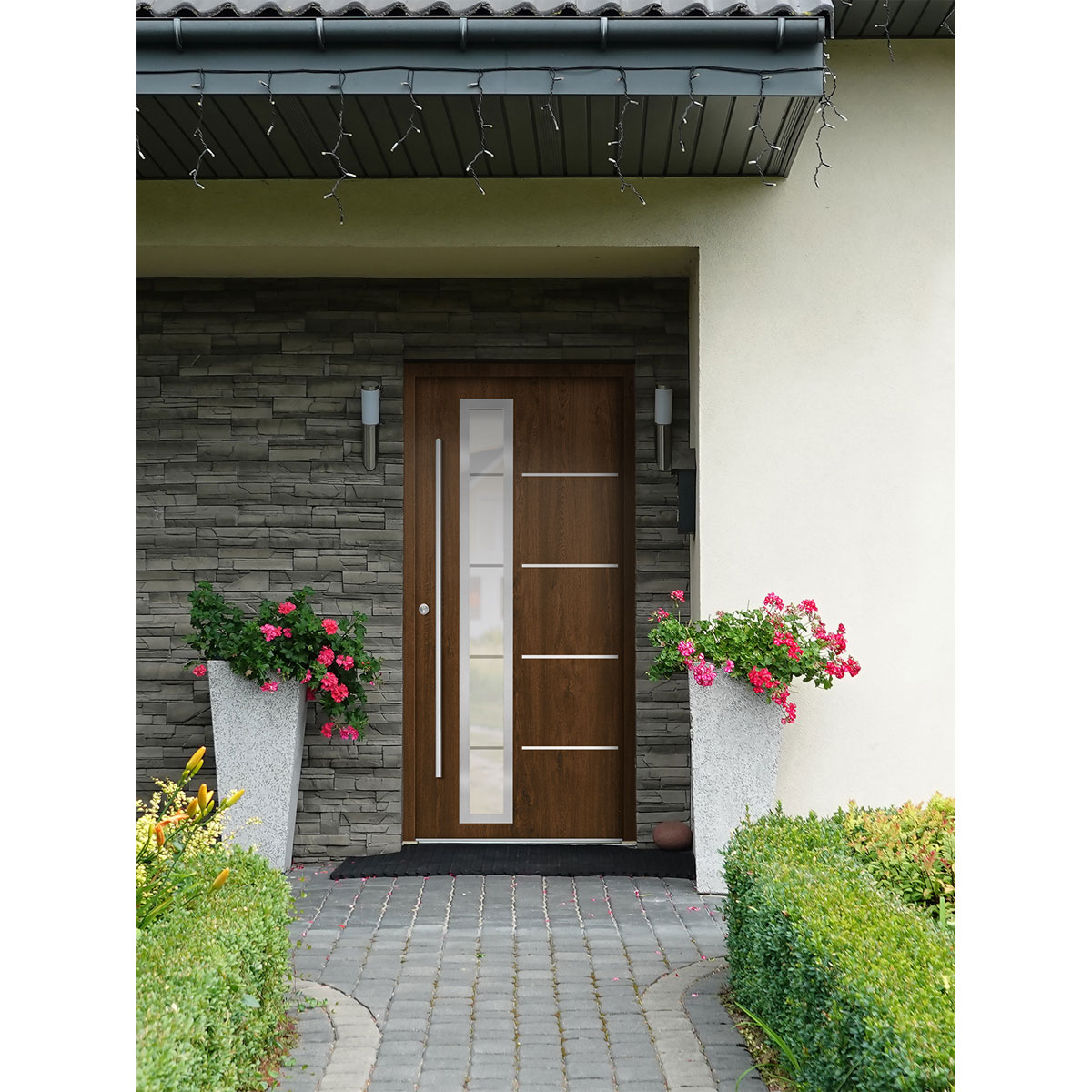 SplenDoor  Premium-Haustür Passivedoor Uppsala energiesparend nussbaum 110 x 210 cm links Bild 2