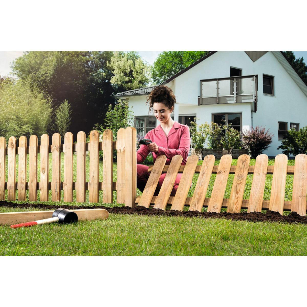 Staketenzaun gerade 180 x 85 cm Bild 2