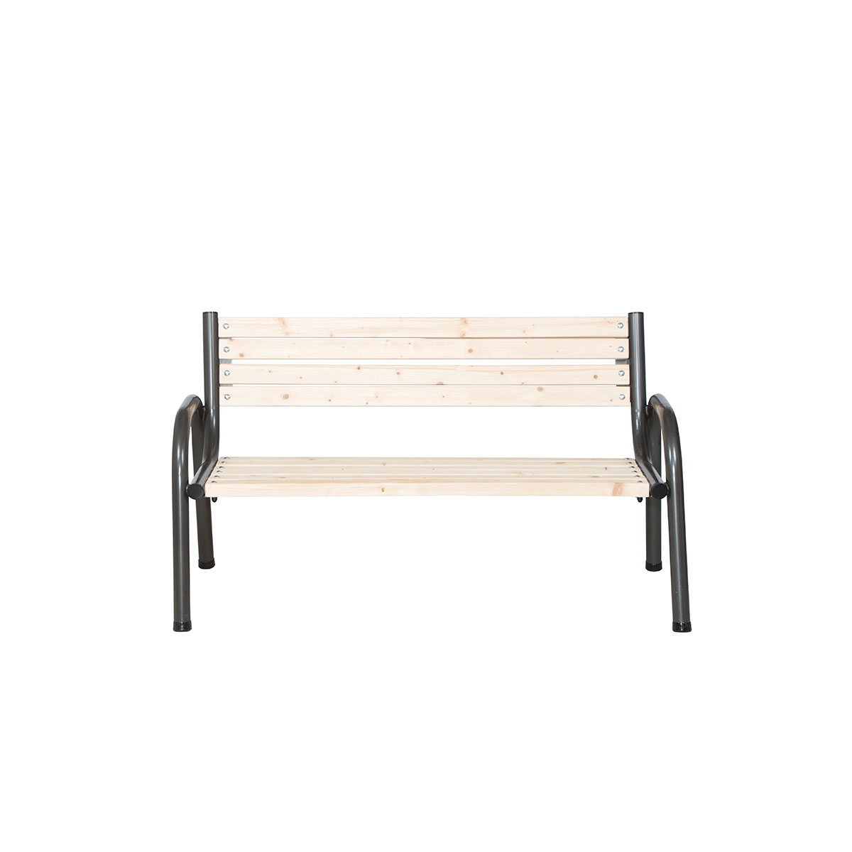 Bank „Park“ 3-Sitzer, 77x150x84 cm, anthrazit, Flächen aus Kiefernholz Bild 2