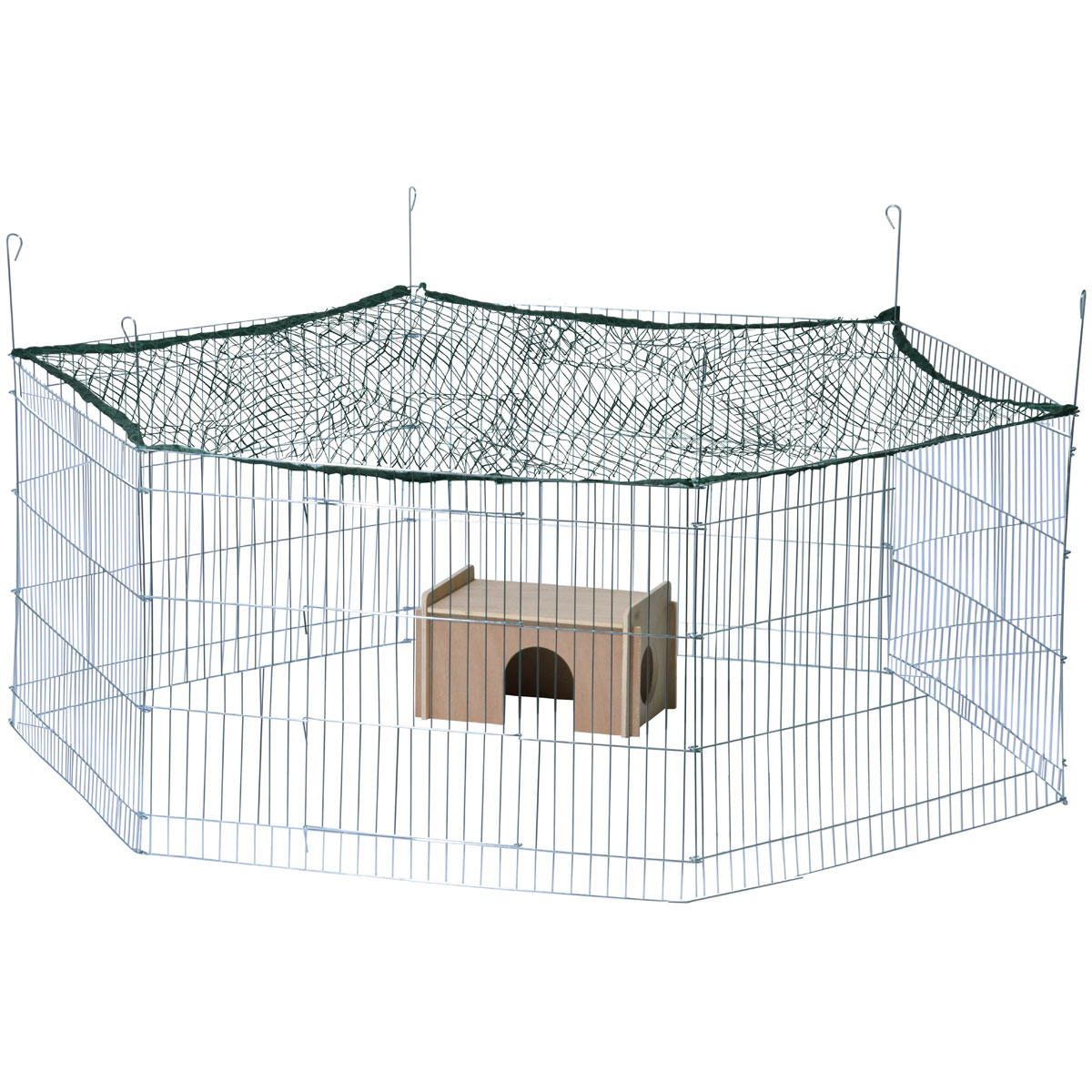 dobar XXL-Freilaufgehege 145 x 60 x 165 cm silber