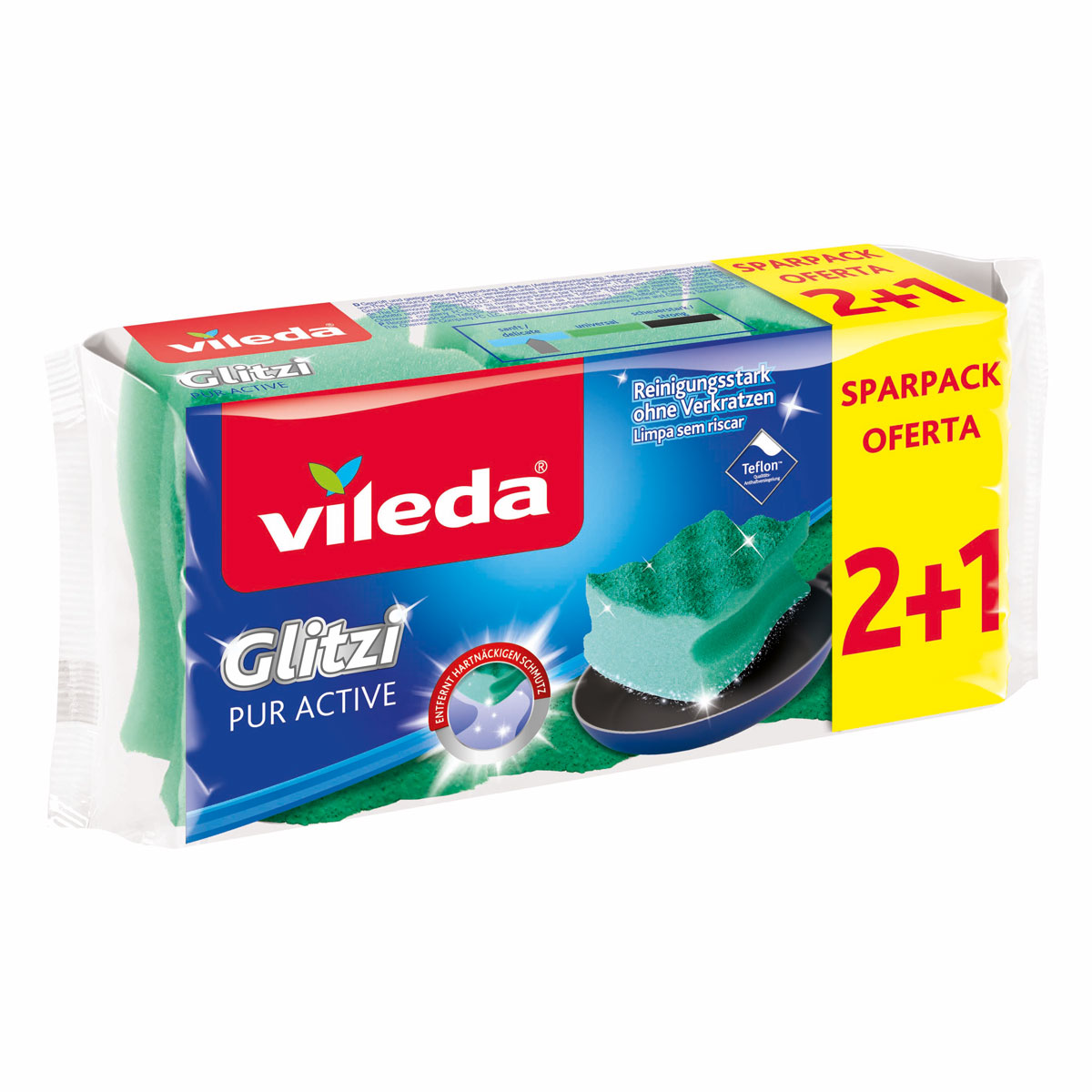 Vileda Topfreiniger Glitzi Pur Active 2+1 Stück