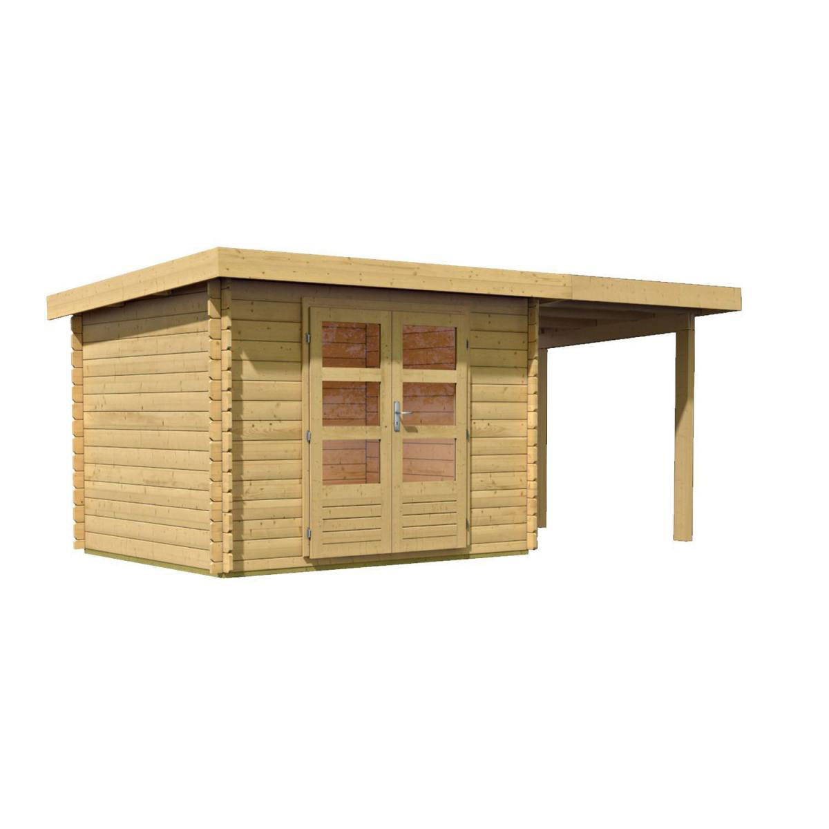 Karibu Gartenhaus Bastrup mit Schleppdach 200 cm naturbelassen 200 x 202 x 202 cm Bild 2