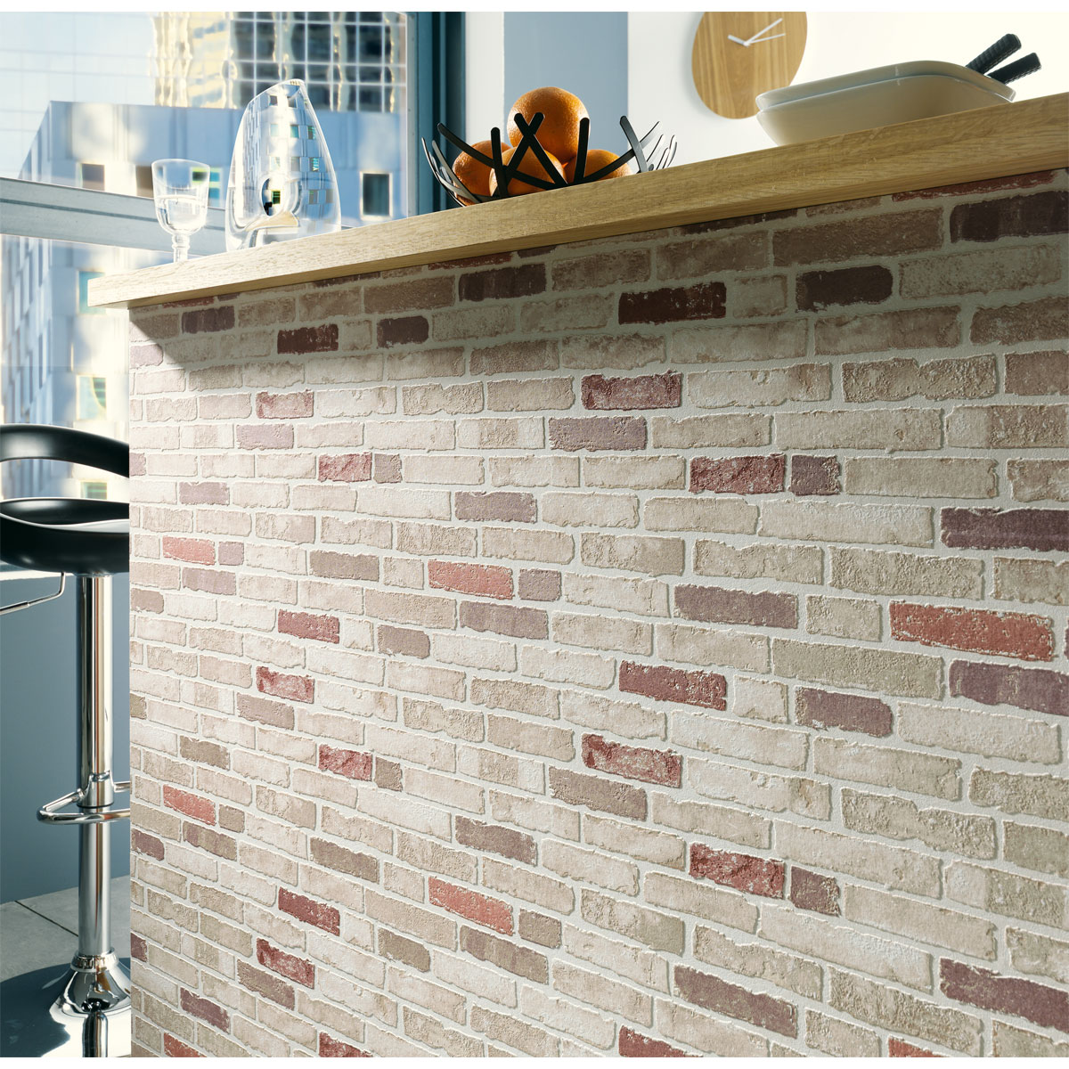 Vliestapete Stein 10,05 x 0,53 m rot Bild 2