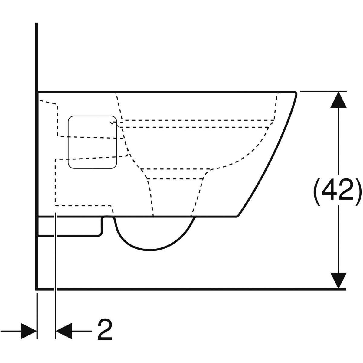 Geberit Wand-Tiefspül-WC Renova 35 x 54 x 33 cm Bild 3