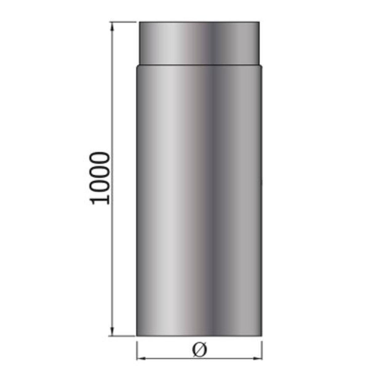 MyFireTool  Rauchrohr 1000 mm Ø 120 mm schwarz 2 mm
