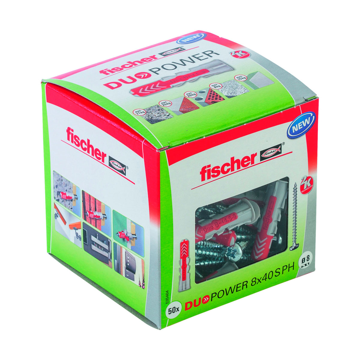 Fischer  Dübel DuoPower 8 x 40 mm mit Panhead-Schraube 50 Stück