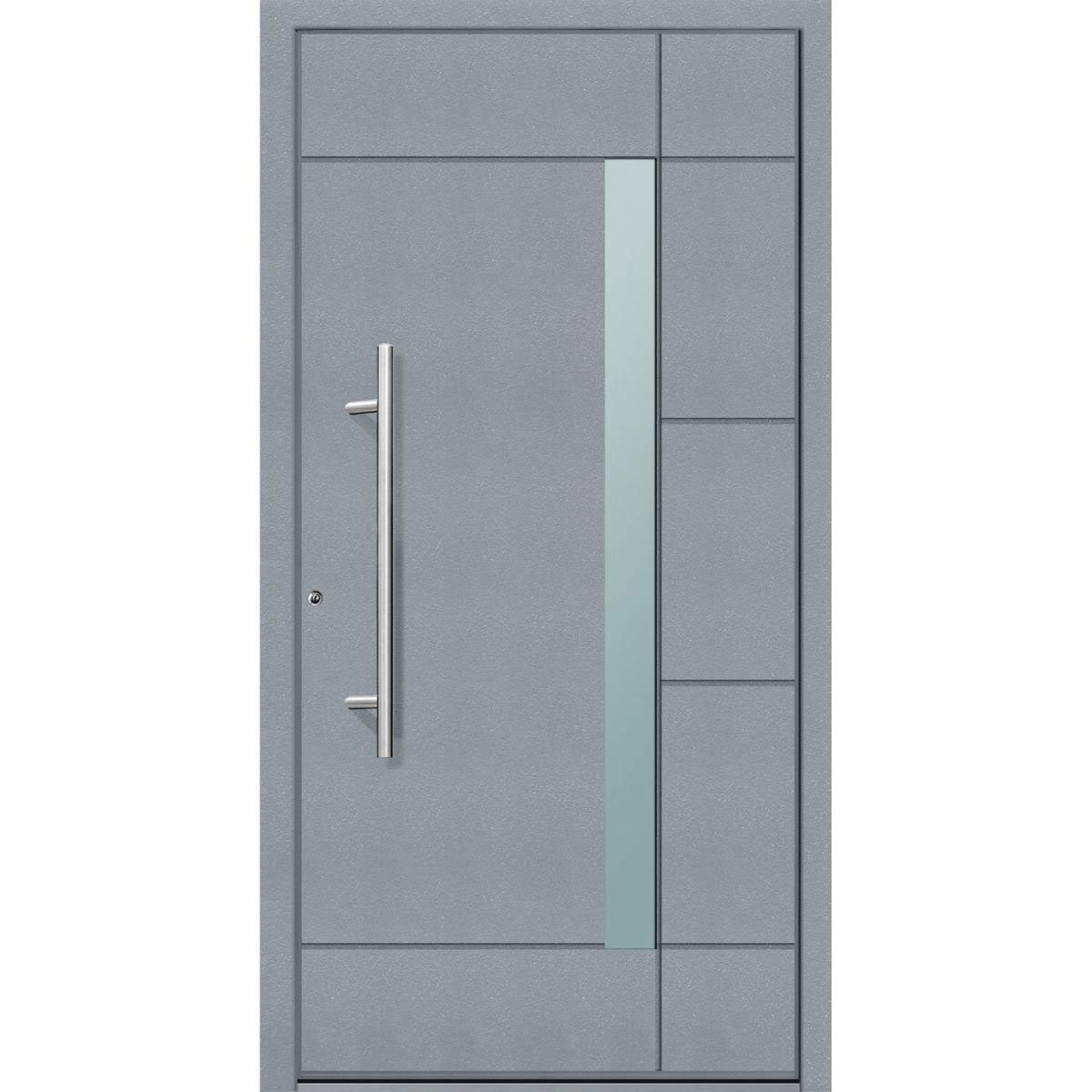 Aluminium Sicherheits-Haustür Vicenza Superior 60 mm grau 100 x 210 cm Anschlag links inkl Griffset