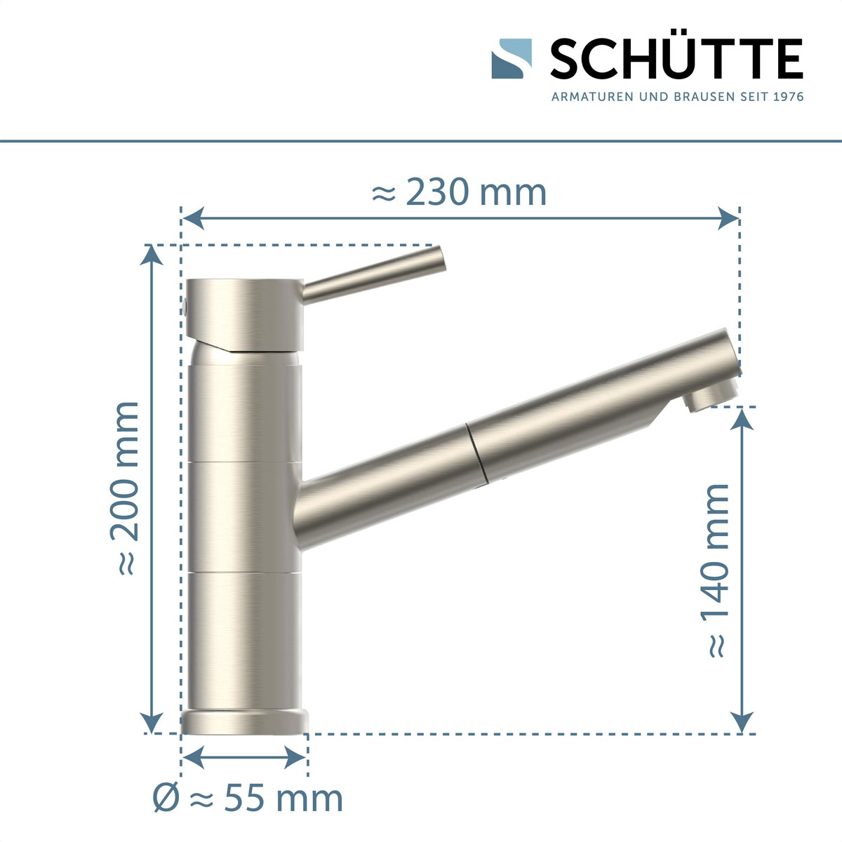 Schütte  Spültischarmatur „Unicorn“ Edelstahl mit Geschirrbrause