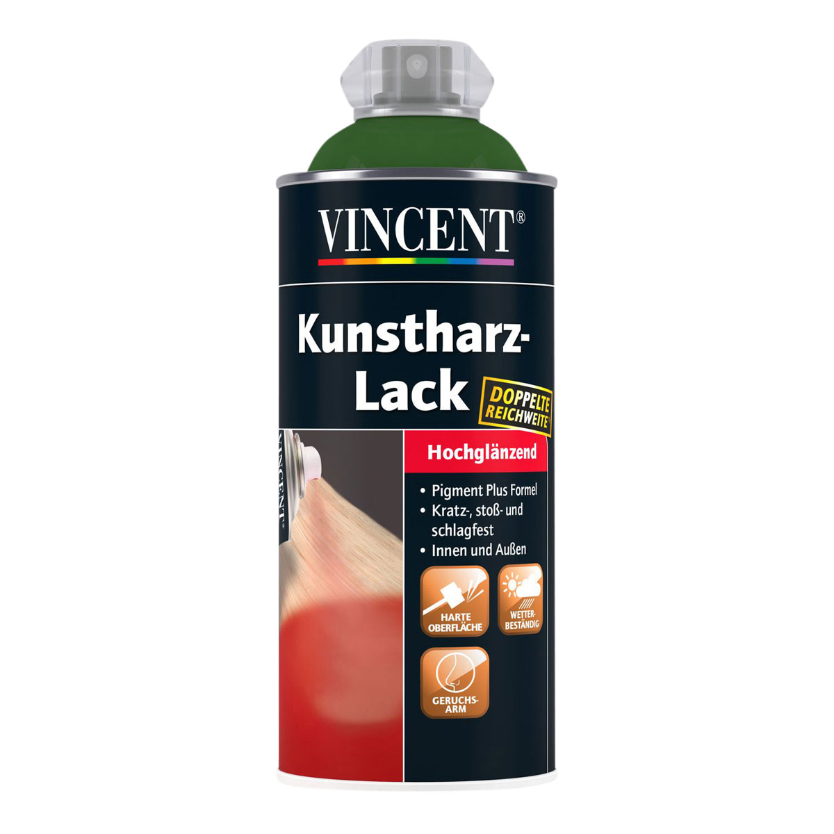 Vincent Kunstharzlack Spray Laubgrün 0,4 L Hochglänzend