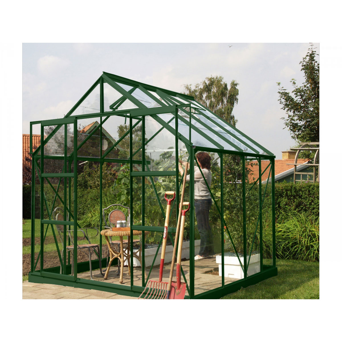 Vitavia Gewächshaus Mars 6700 6,7m² 3 mm Einscheibensicherheitsglas grün Bild 1