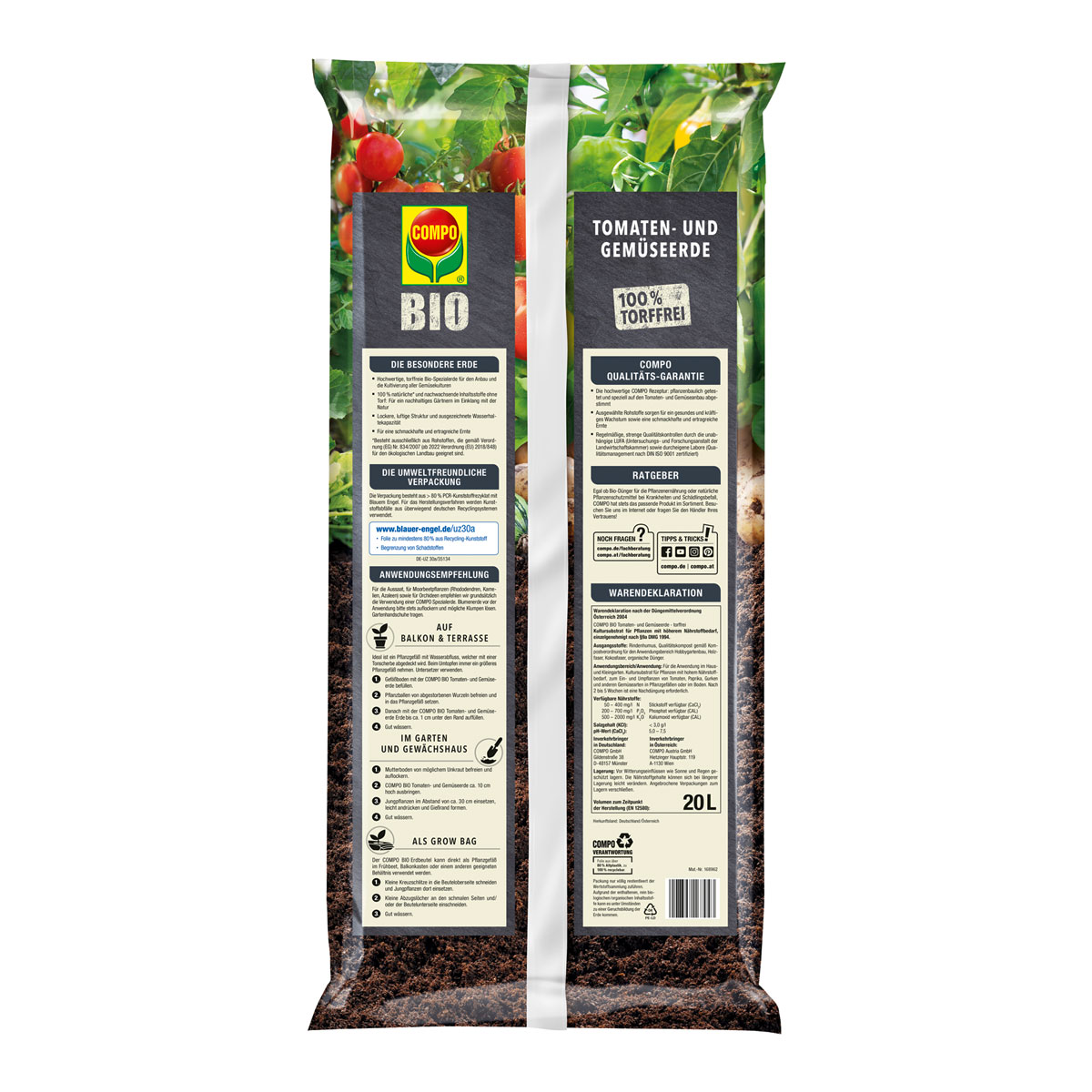 Compo BIO Tomaten- und Gemüseerde torffrei 20 L Bild 2
