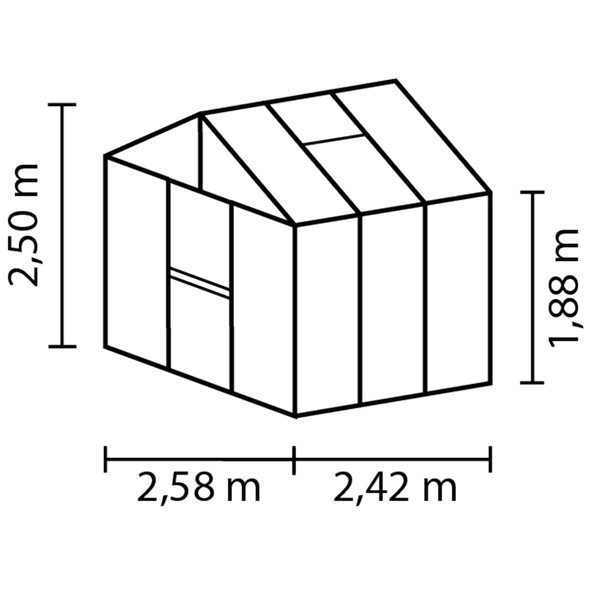 Vitavia Gewächshaus Zeus 6200 6,2m² 3 mm ESG/HKP silber Bild 2