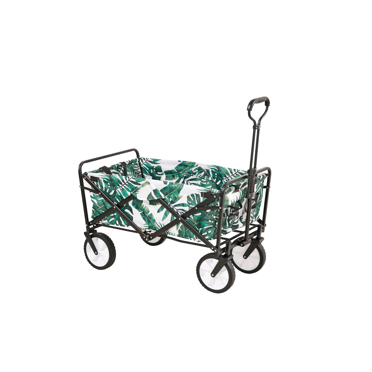 Haveson Bollerwagen faltbar 89 x 59 x 48 cm Motiv Palmenblatt belastbar bis 65 kg