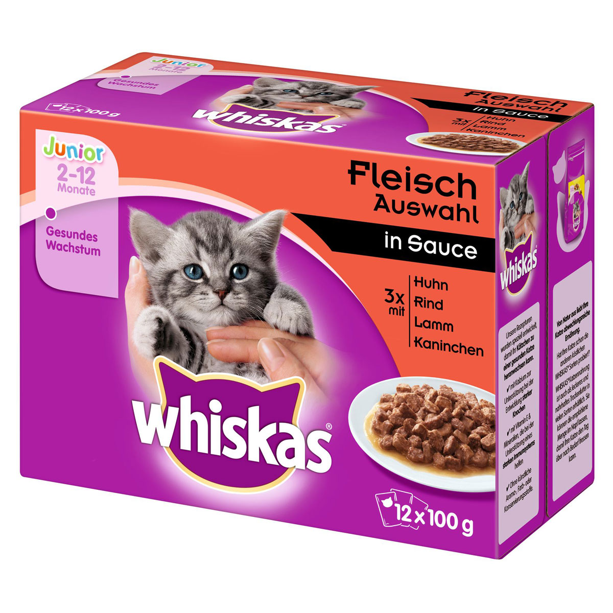 Whiskas  Multipack Junior Fleischauswahl in Sauce12 x 100g