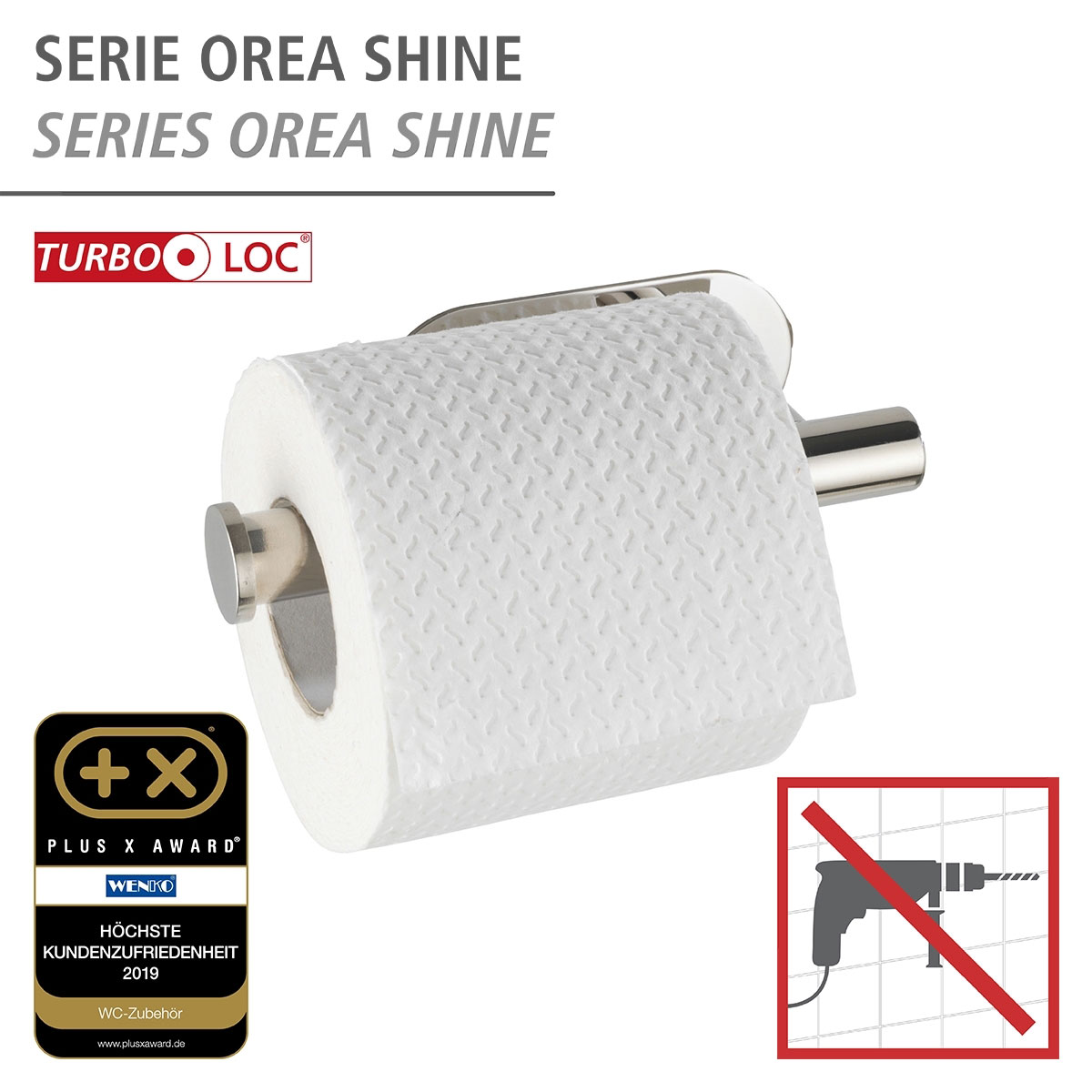 Wenko Turbo-Loc Toilettenpapierhalter Orea Shine Bild 2