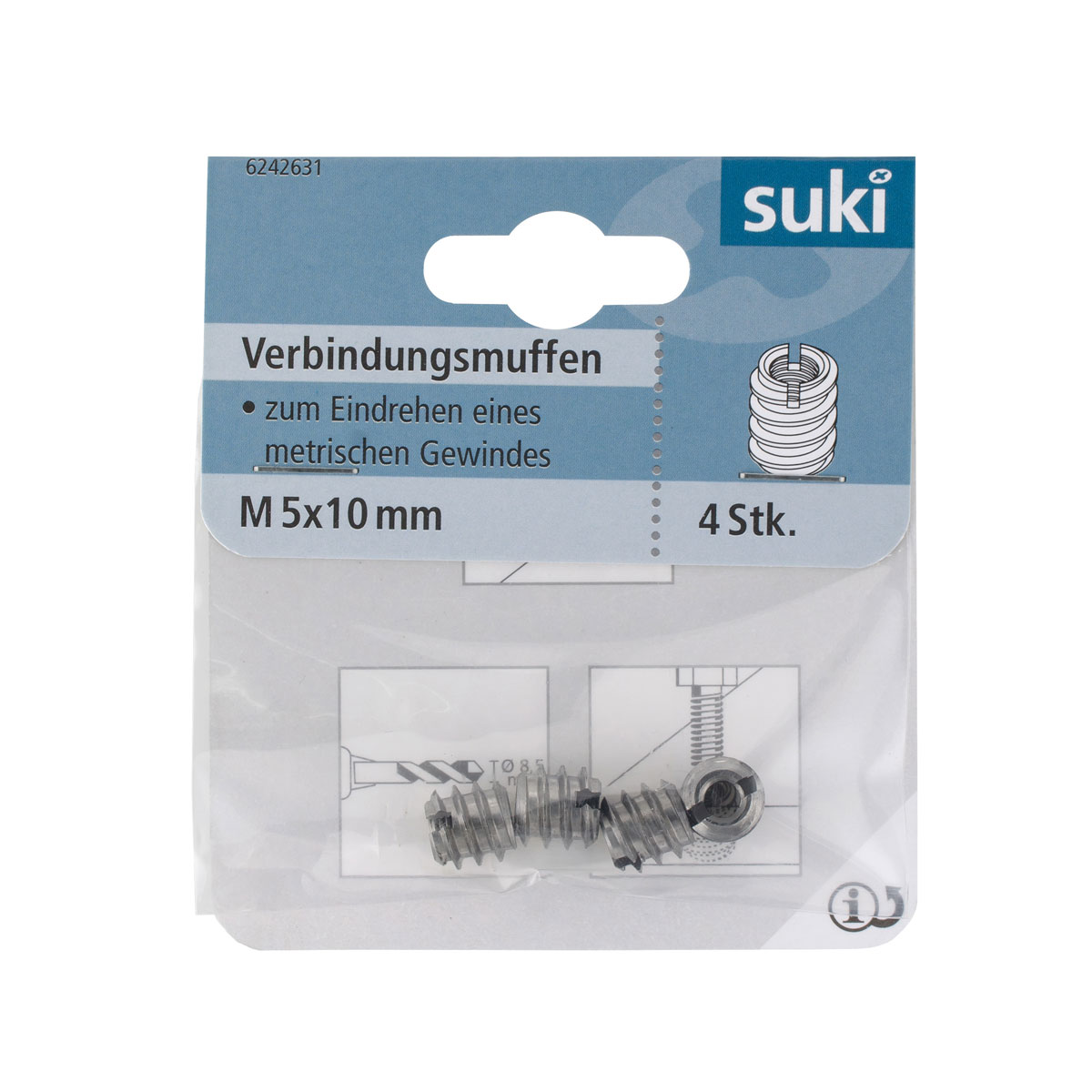 Suki Einschlagmutter blank M5 4 Stück Bild 1