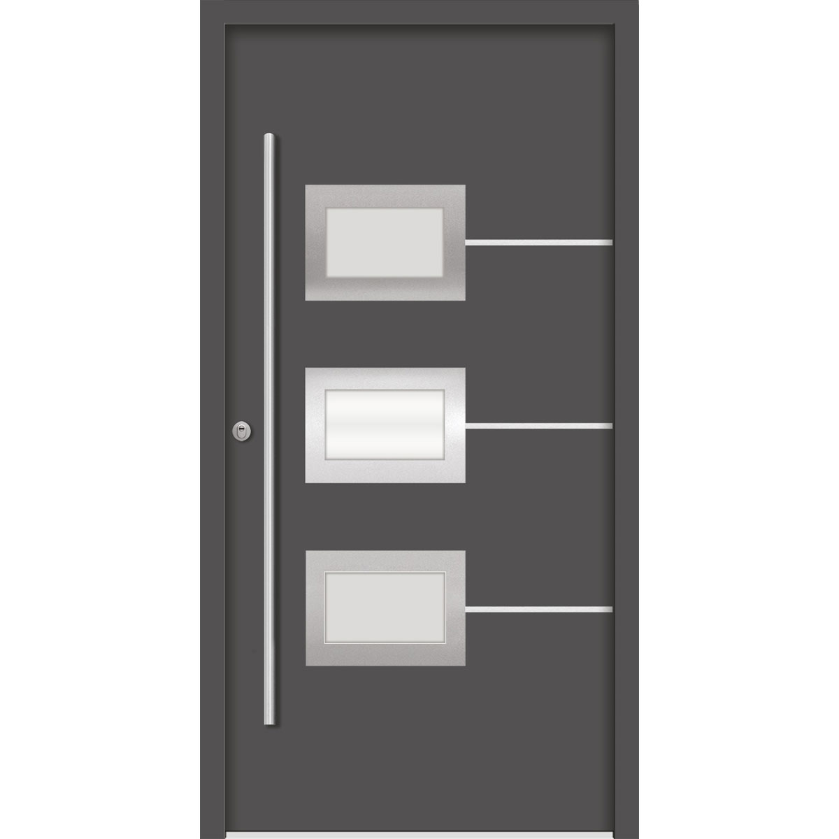SplenDoor  Premium-Haustür Passivedoor Bergen RC2 energiesparend einbruchsicher anthrazit 110 x 210 cm links