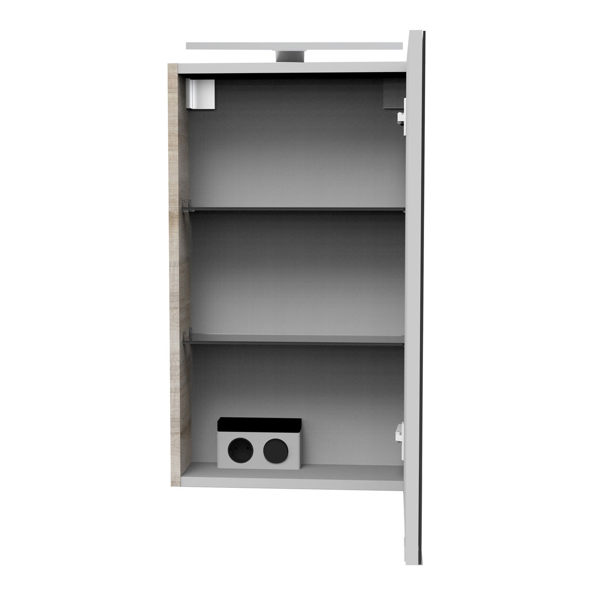 Fackelmann  Gäste-WC Spiegelschrank rechts SBC 400 x 680 x 153 mm GrauEiche Bild 2