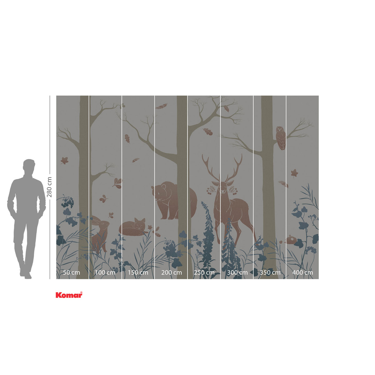 Komar  Vlies Fototapete Forest Animals 400x280 cm Bild 3