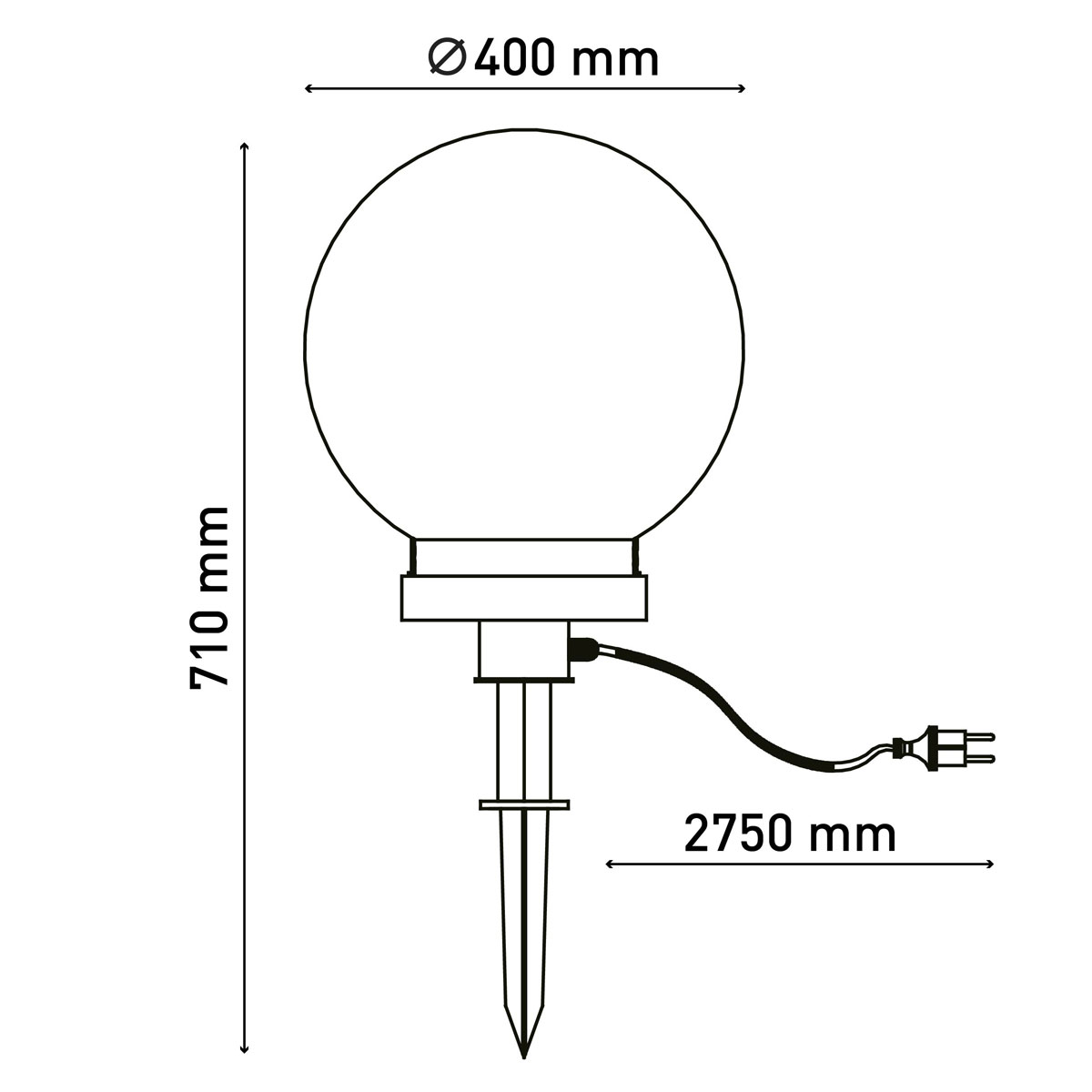 näve Kugelerdspießleuchte Durchmesser 40 cm schwarz Bild 8