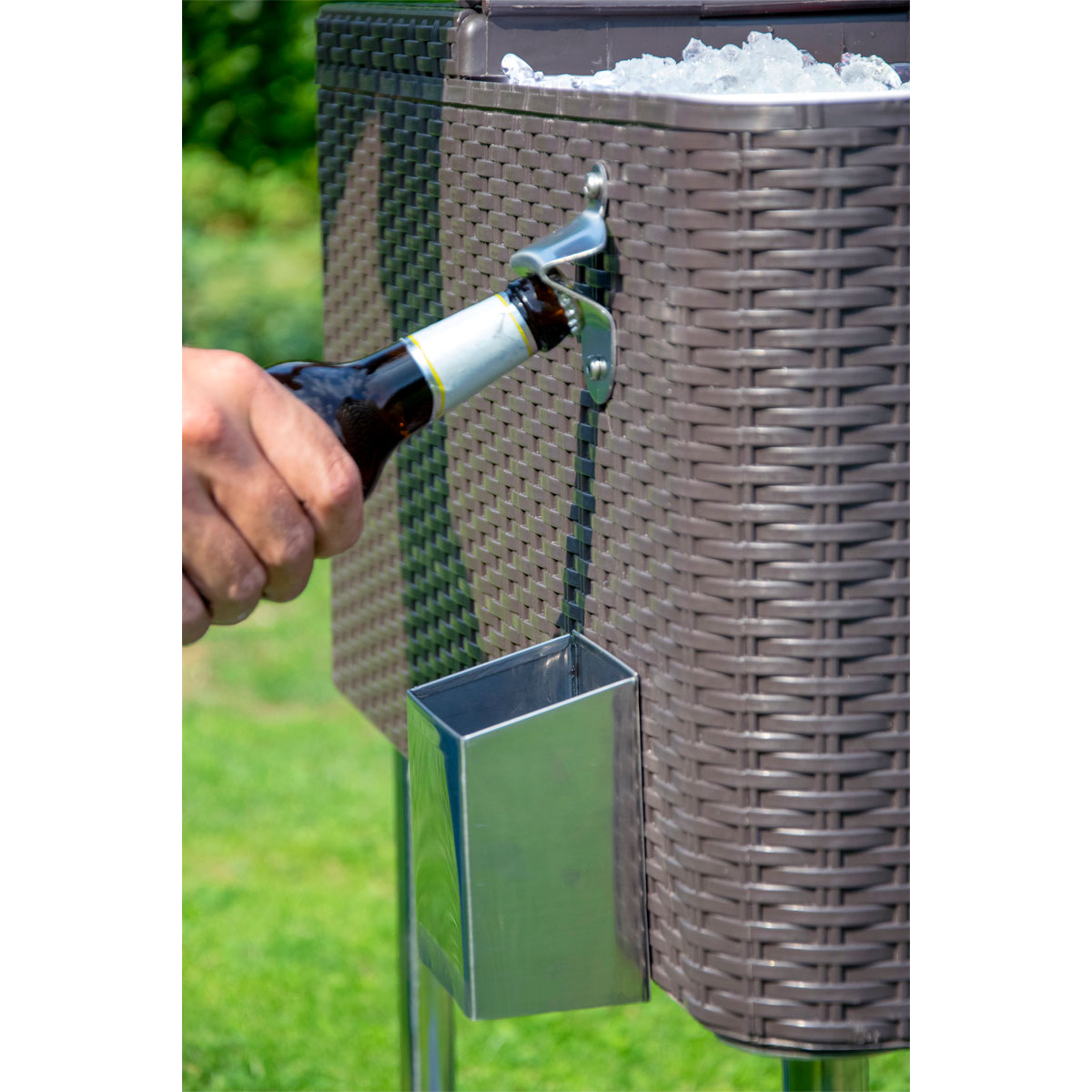 dobar Servierwagen Tahiti 83 x 87 x 48 cm Rattanoptik dunkelgrau Bild 8