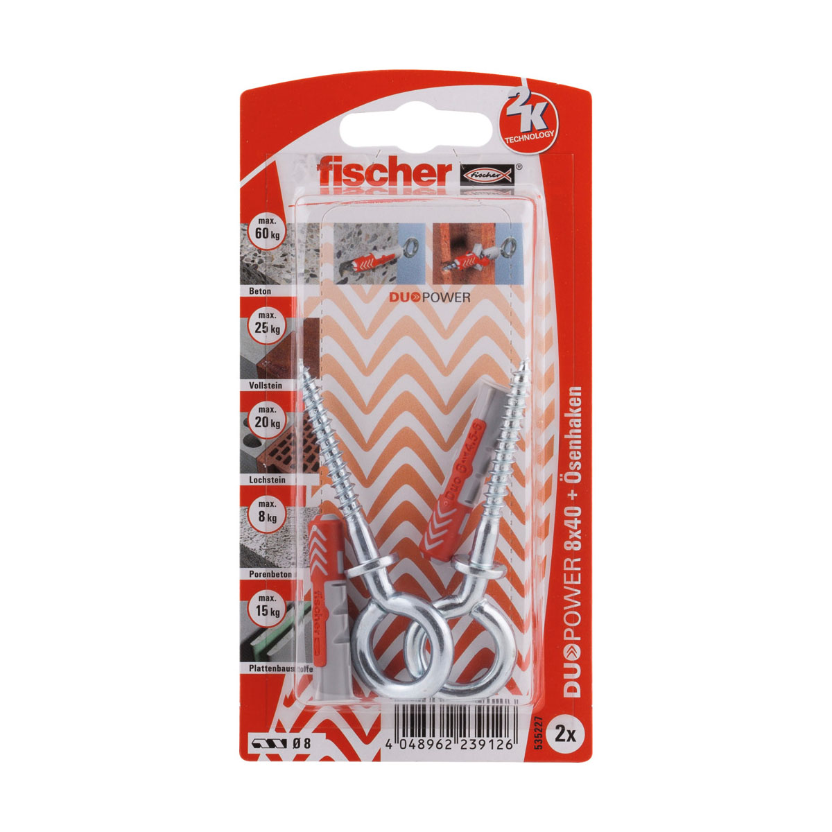 Fischer  Ösenhaken Duopower 8 x 40 mm 2 Stück