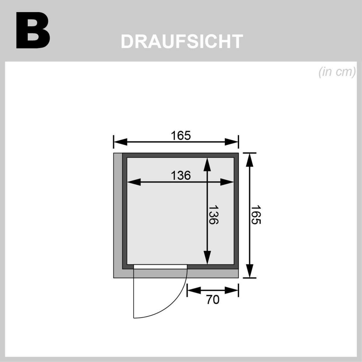 Karibu Systemsauna Minja 68 mm ohne Ofen mit Kranz Bild 4