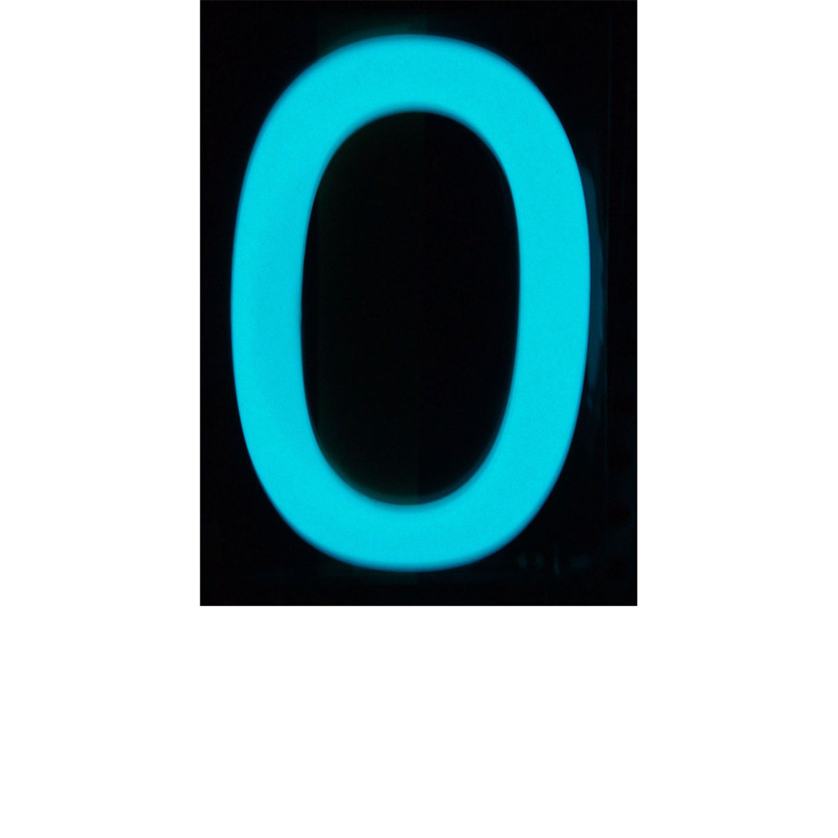 Alpertec Hausnummer 0 nachtleuchtend selbstklebend weiß-grün Bild 2