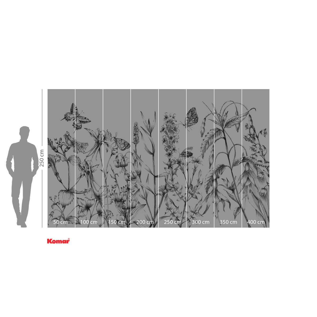 Komar  Vlies Fototapete Butterfly Field 400x250 cm Bild 3