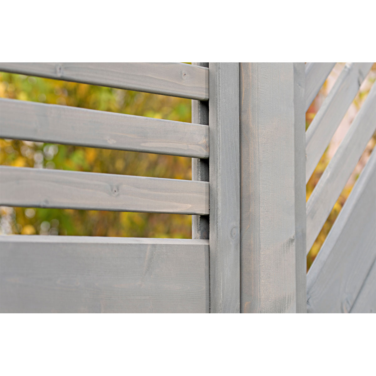 Zaunserie Malmö Abschluss links 90 x 180/90 cm Fichte basaltgrau lasiert Bild 2