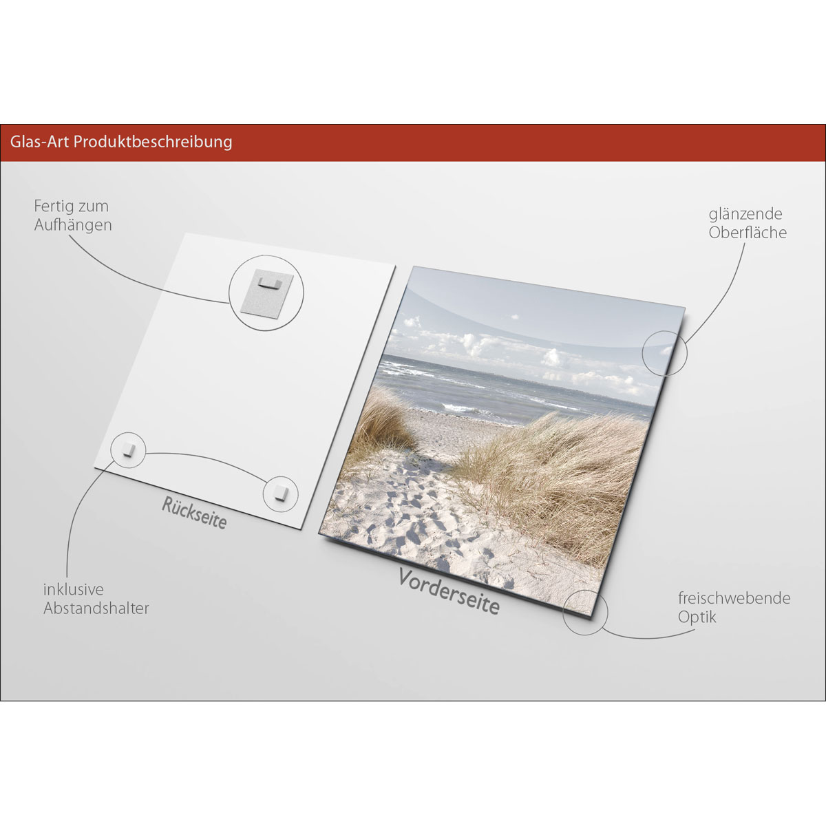 Glas-Art Oase Der Sinne I 30 x 30 Glasbild Bild 3