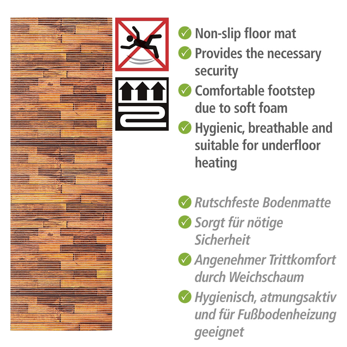 Wenko  Badematte Lambris 65 x 200 cm Weichschaummatte Bild 2