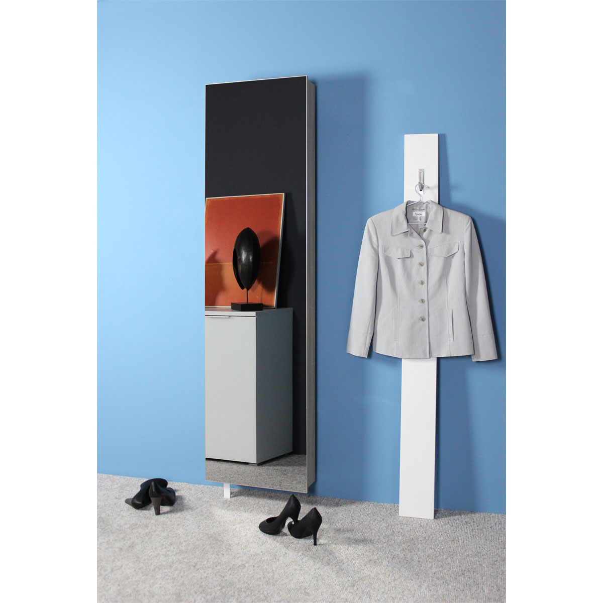 Drehschrank Ordnung mit Spiegelfront 50 x 195 x 18 cm Sonoma-Eiche-Nachbildung Bild 4